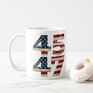Trump 2024 Vintage 45 47 Amerikansk Flagga Kvinnor Kaffemugg