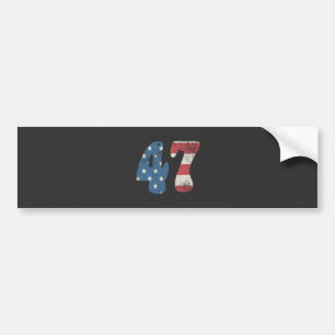 Trump 2024 Vintage Patriotic American Flagga 47 Bildekal