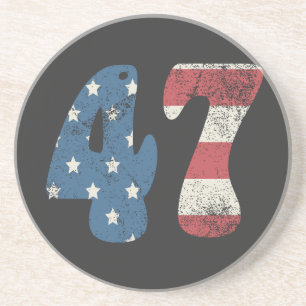 Trump 2024 Vintage Patriotic American Flagga 47 Underlägg