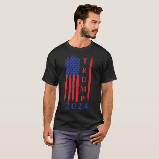Trump 2024 Vintage USA Flagga Patriotic T Shirt