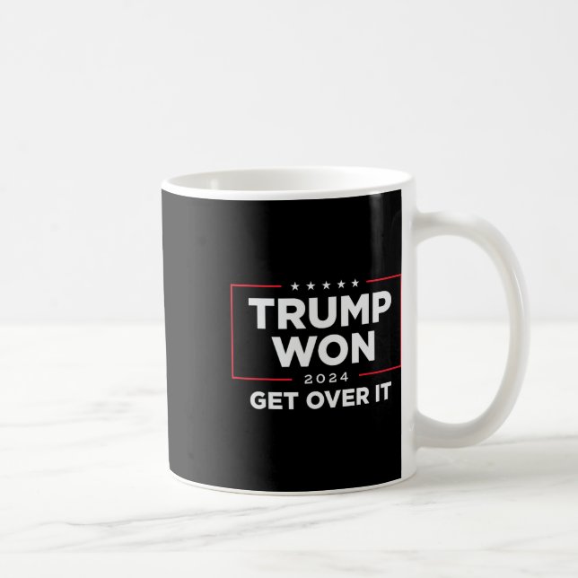 Trump 2024 Won, kom över den - svart Kaffemugg (Höger)