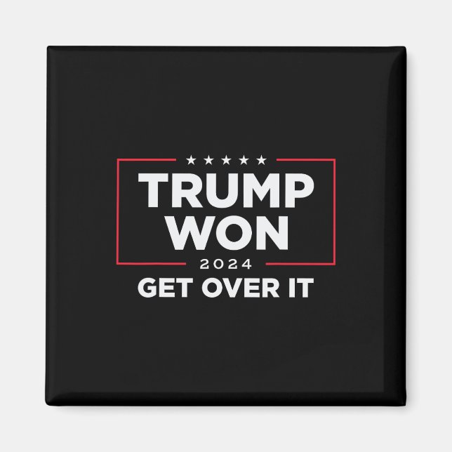 Trump 2024 Won, kom över den - svart Magnet (Framsidan)