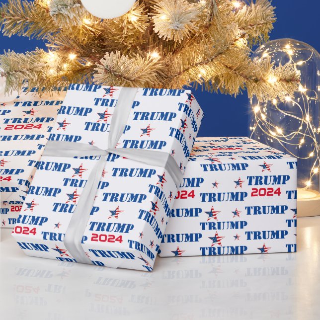 Trump 2024 Wrapping Paper Presentpapper (Helgdagar)