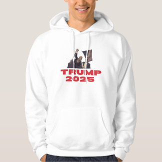 Trump 2025 Bold patriotisk politisk design Hoodie