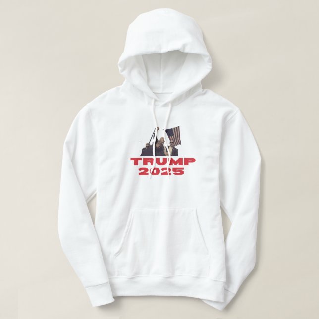 Trump 2025 Bold patriotisk politisk design Hoodie (Design framsida)