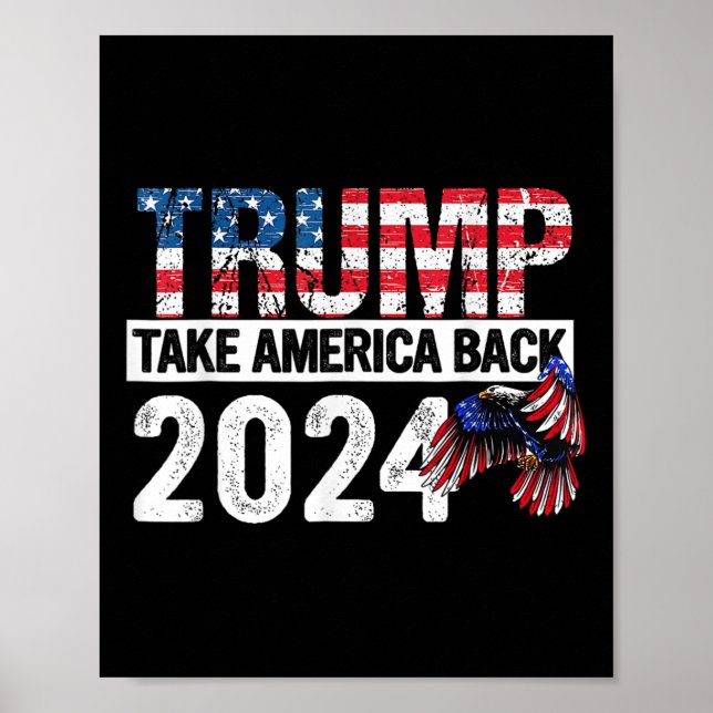 Trump 2025 Flagga tar America Byck 4:e juli Trum Poster (Framsidan)
