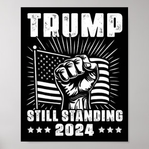 Trump 2025 Fortfarande Stående Amerikansk Flagga D Poster