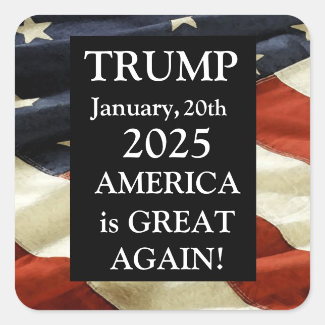 TRUMP 2025 FYRKANTIGT KLISTERMÄRKE (Framsida)