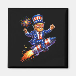 Trump 2025 Glad 4:e Juli Trump Amerikansk Flagga F Magnet