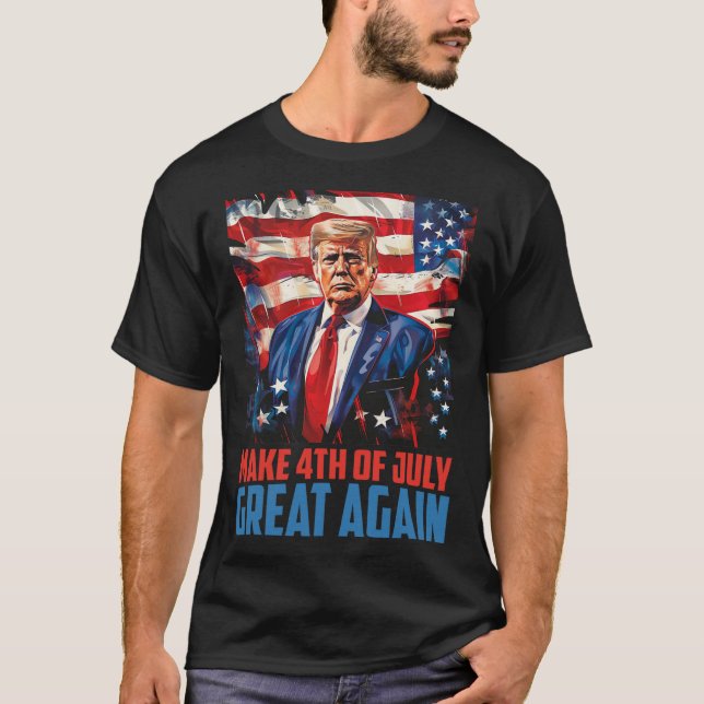 Trump 2025 gör 4 juli Underbart oberoende igen T Shirt (Framsida)