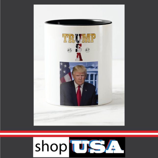 Trump 2025 Guld Porträtt Mugg ☕ USA 45 47 (Skapare uppladdad)