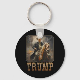 Trump 2025 President Cowboy Ridande Häst Western U Nyckelring