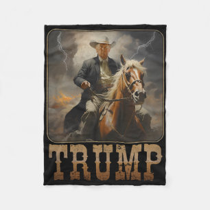 Trump 2025 President Cowboy Ryttare Häst Western U Fleecefilt