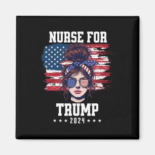 Trump 2025 Sjuksköterska Rufsigt Bunt Amerika Usa Magnet