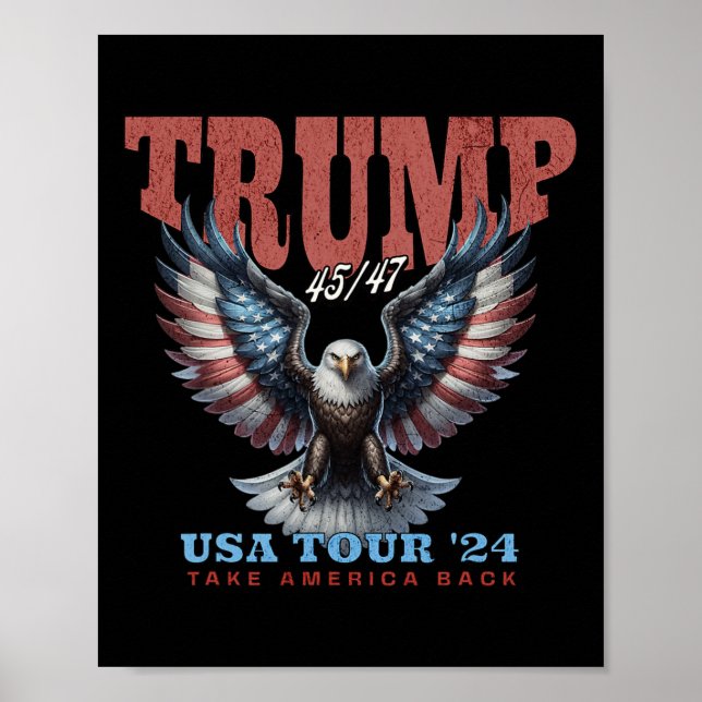Trump 2025 Ta Amerika Tillbaka Vintage Retrokonser Poster (Framsidan)