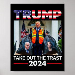 Trump 2025 Ta Ut Soporna Rolig Trump Garbyge Poster