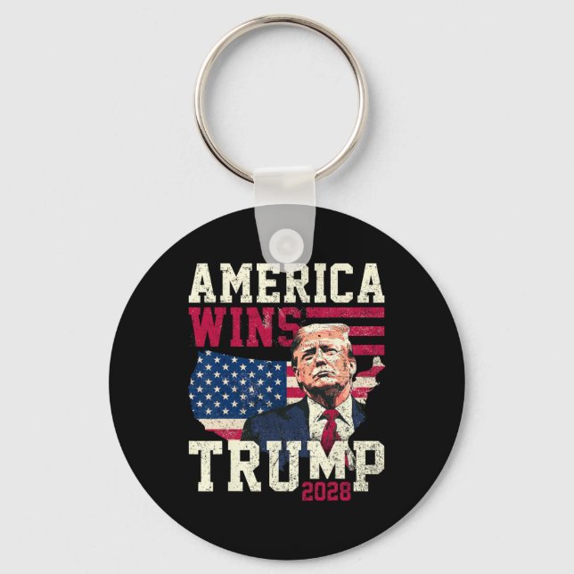 Trump 2028 Amerika Vinner  Nyckelring (Framsida)