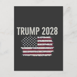 Trump 2028 Amerikansk flagg val President Meddelande Vykort