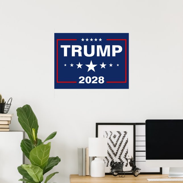 Trump 2028 Trädgårdsskylt Poster (Hemmakontoret)