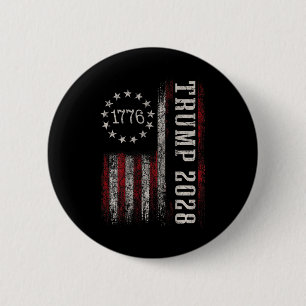 Trump 2028 Vote Donald Trump America Us Flagga Vin Knapp