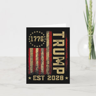 Trump 2028 Vote Donald Trump America Us Flagga Vin Kort
