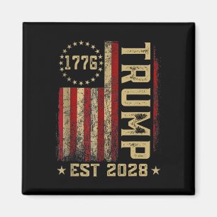 Trump 2028 Vote Donald Trump America Us Flagga Vin Magnet
