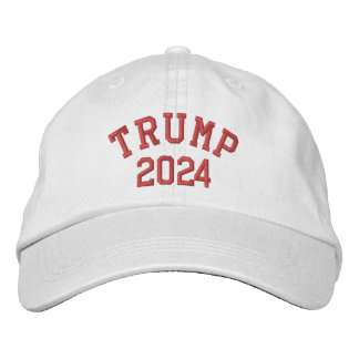 TRUMP 202 WHITE CAP (röd utskrift) Broderad Keps
