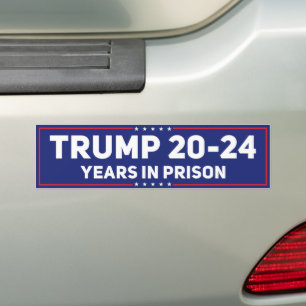 Trump 20-24 år i fängelset, lustigt antitrump bildekal