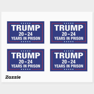 Trump 20-24 års fängelse - lustig antitrump rektangulärt klistermärke