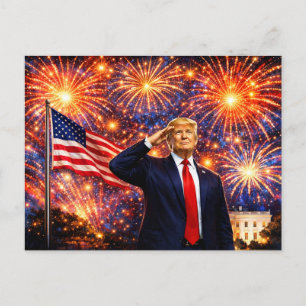 Trump 250-årsfirande 4 juli USA Förträfflighet Vykort