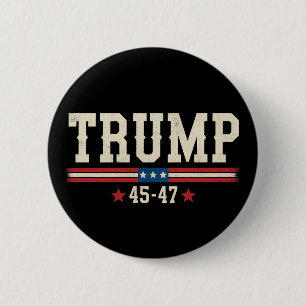 Trump 45 47 Amerikansk USA Flagga Retro Vintage Knapp