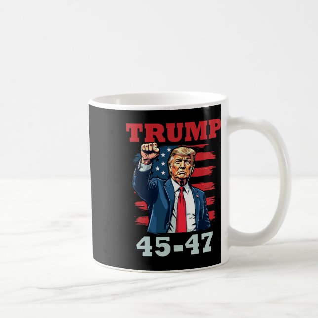Trump 45-47, fet presidentdesign för trumfupplösni kaffemugg (Höger)