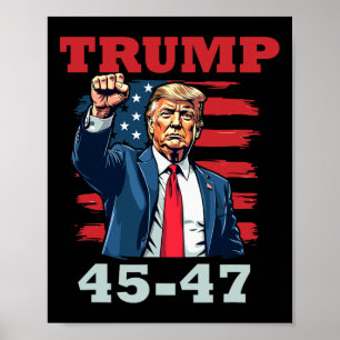 Trump 45-47, fet presidentdesign för trumfupplösni poster