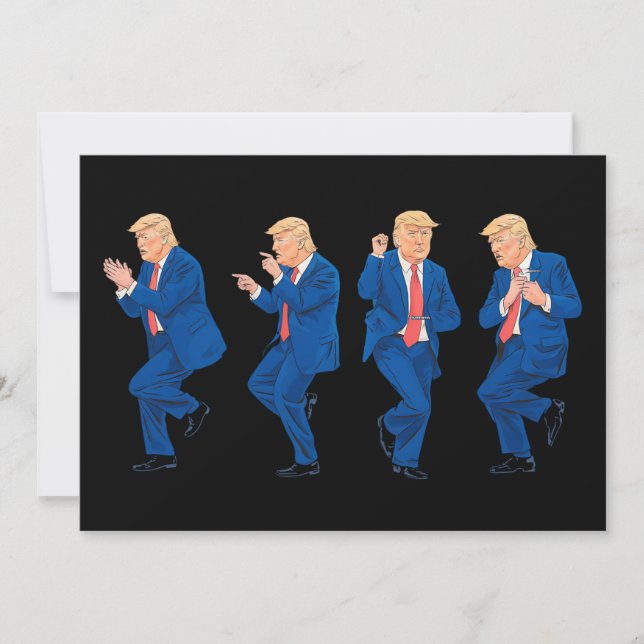 Trump 45 47 Funny Dance Dancing USA:s president Inbjudningar (Framsida)