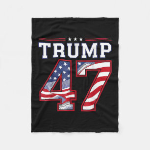 Trump 45-47 Mega Us Flagga 2024 Presidentval 2024 Fleecefilt