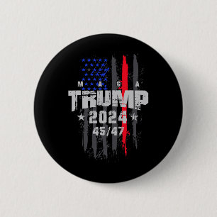 Trump 45-47 Mega Us Flagga 2024 Presidentval 2024 Knapp