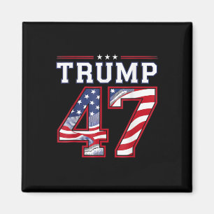 Trump 45-47 Mega Us Flagga 2024 Presidentval 2024 Magnet