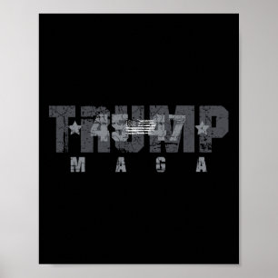 Trump 45-47 Mega Us Flagga 2024 Presidentval 2024 Poster