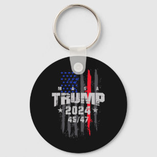 Trump 45-47 Mega USA-flagga 2025 Presidentval Nyckelring
