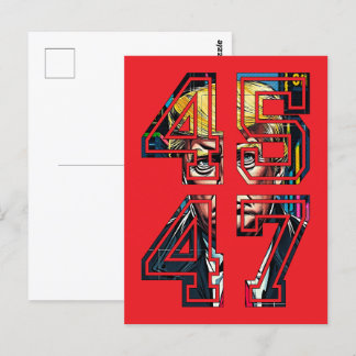 Trump 45 47 | Pop Art | Amerikansk president Vykort