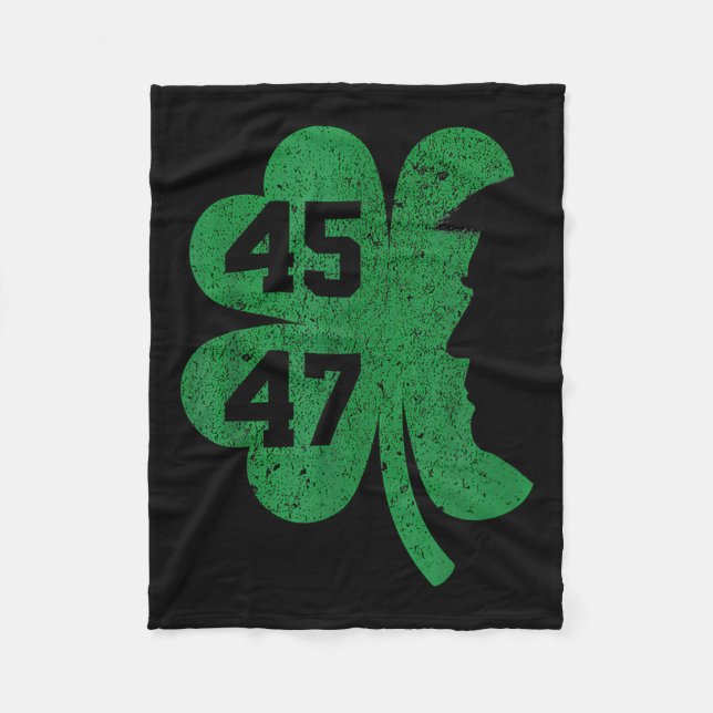 Trump 45 47 President St. Patricks Day Shamrock Lu Fleecefilt (Framsidan)