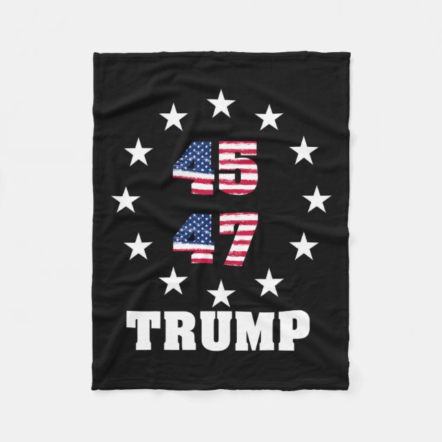 Trump 45 47 President USA flagga 2024 2025 Winner Fleecefilt (Framsidan)