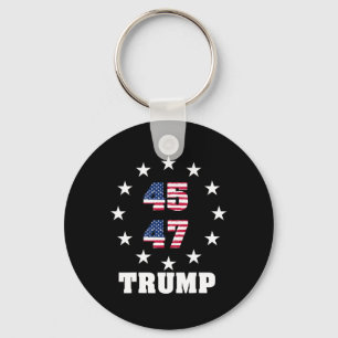 Trump 45 47 President USA flagga 2024 2025 Winner Nyckelring