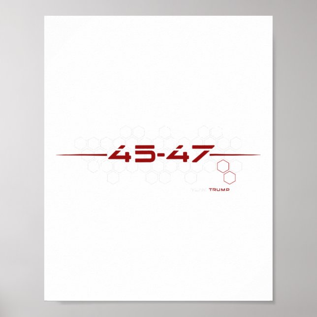 Trump 45 47 Retro Futuristiska Design Poster (Framsidan)