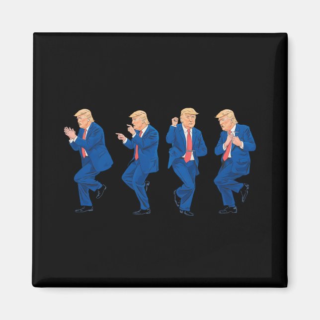 Trump 45 47 Rolig Dans Dansar USA President Magnet (Framsidan)