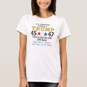 Trump 45 47 Rött vitt blått T Shirt