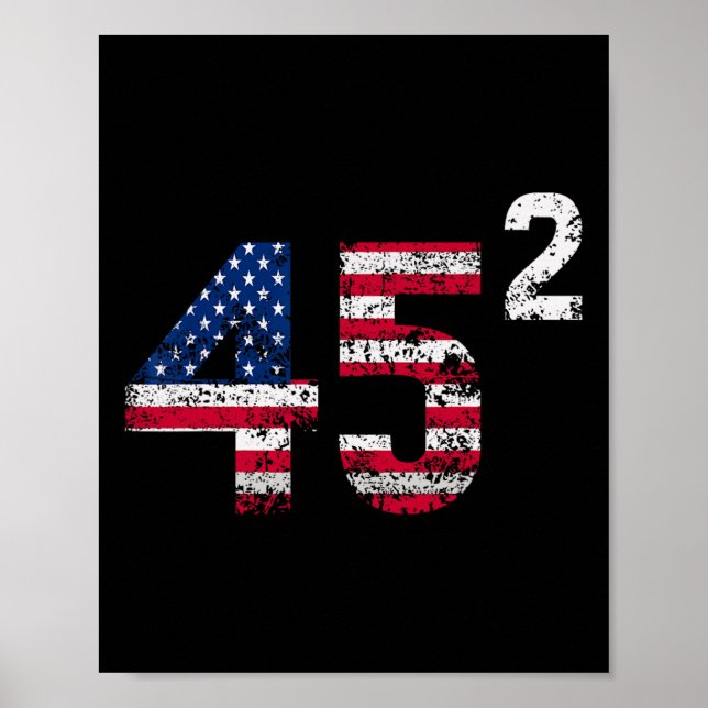 Trump 45 47 Shirt Womens Trump 45 Squared 2025 USA Poster (Framsidan)