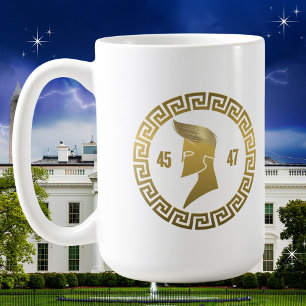 Trump 45-47 Spartan Combover Kaffemugg