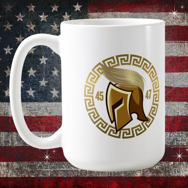 Trump 45-47 Spartan Kaffemugg (Available on multiple types, sizes and colors of mugs and other products.  )
