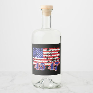 Trump 45-47 spritflaskor etikett